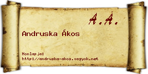 Andruska Ákos névjegykártya