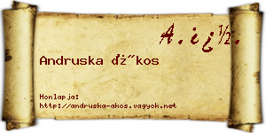 Andruska Ákos névjegykártya